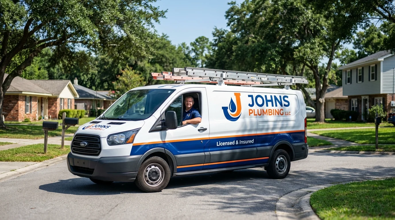 Johns Plumbing LLC service van in North Charleston, SC