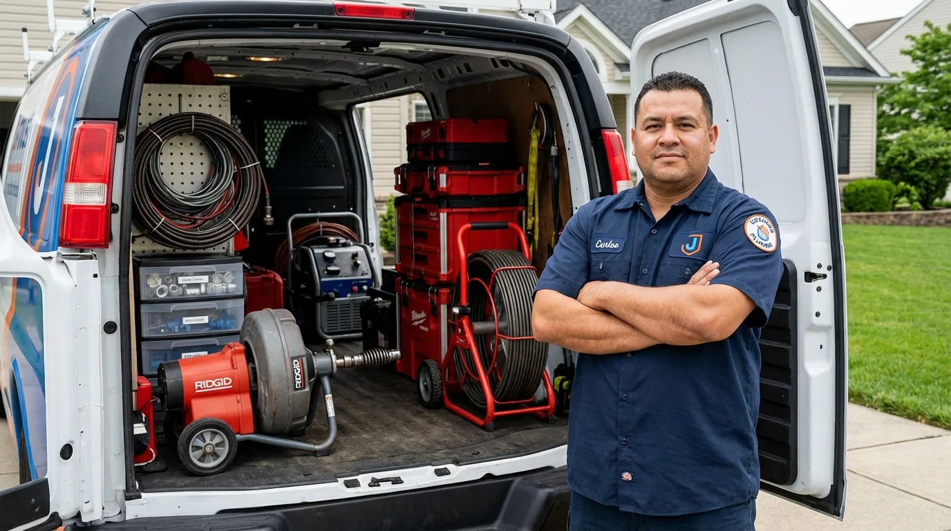 Professional drain cleaning equipment and Johns Plumbing LLC plumber in North Charleston