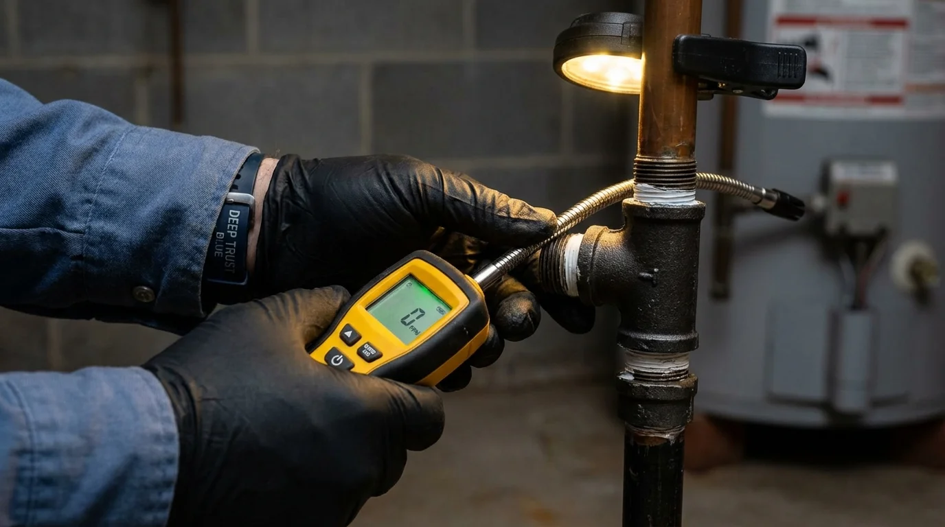 Gas leak detection with electronic sniffer by Johns Plumbing LLC in North Charleston