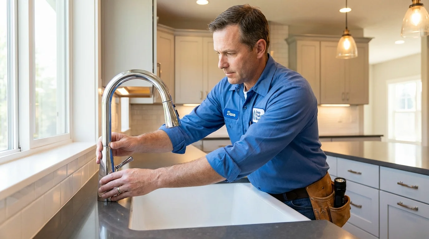 Kitchen faucet installation by Johns Plumbing LLC in North Charleston