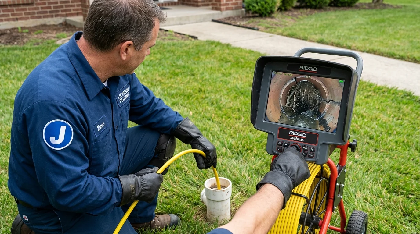 Sewer camera inspection being performed by Johns Plumbing LLC in North Charleston
