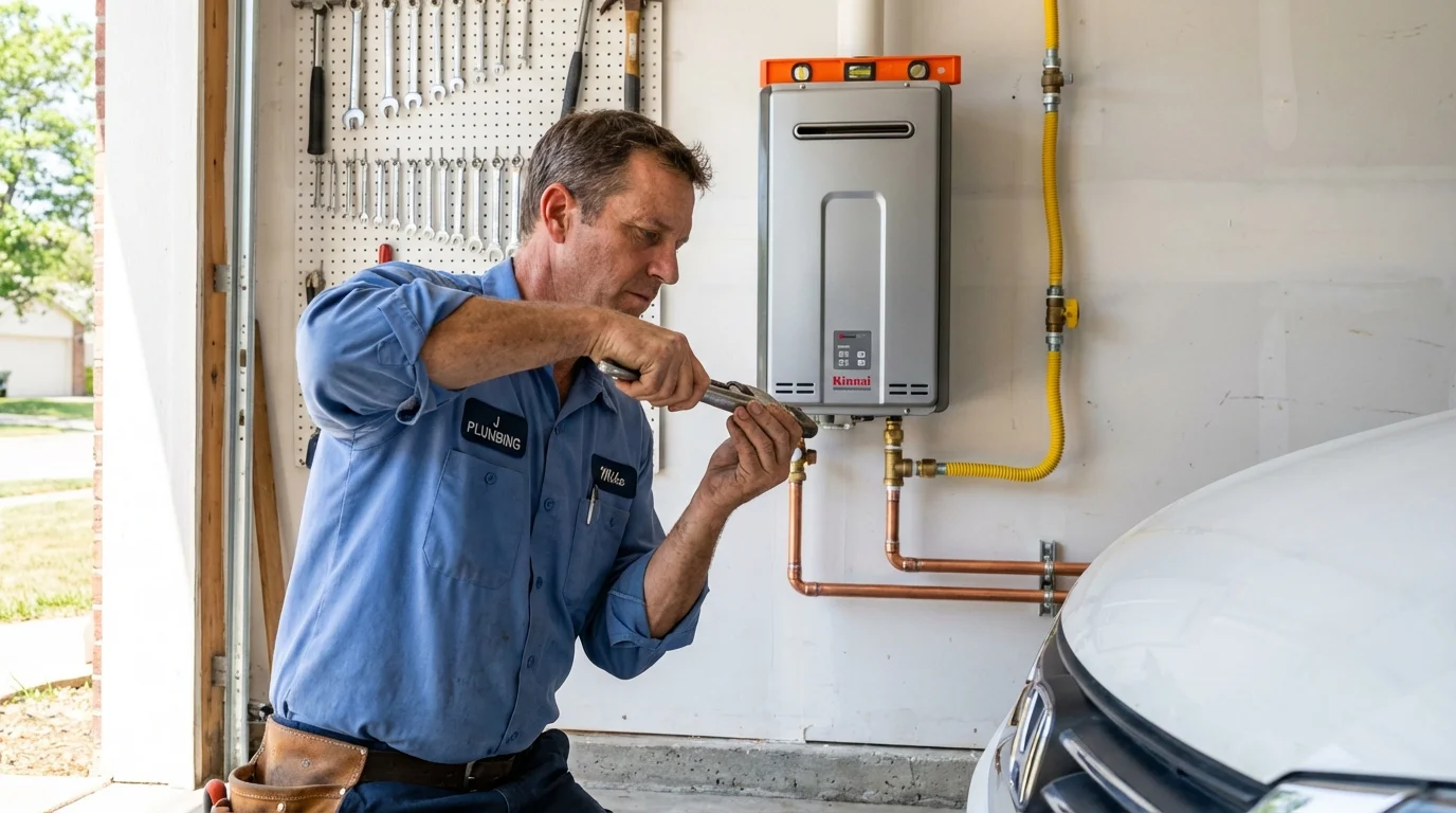 Tankless water heater installation by a Johns Plumbing LLC plumber in North Charleston